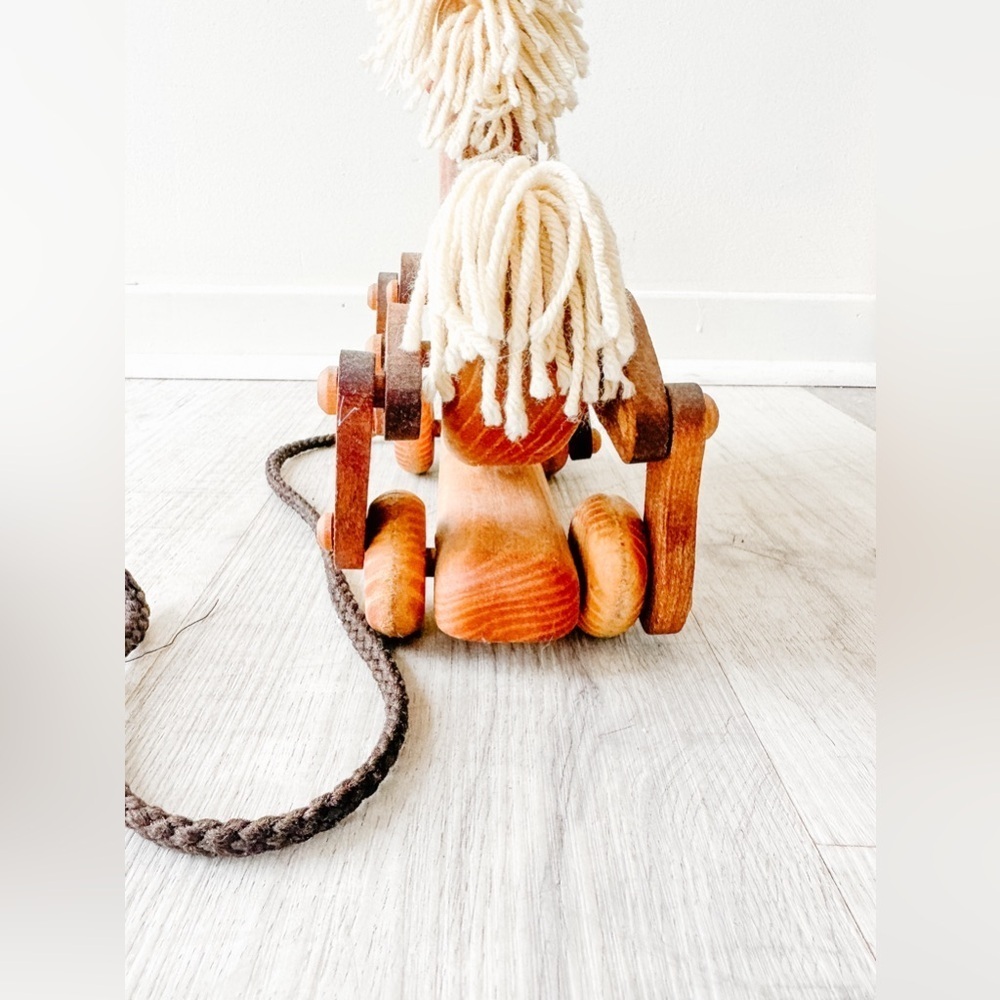 Vintage “Michaud Toys” Handcrafted Wooden Horse Pull Toy - Picture 3 of 5